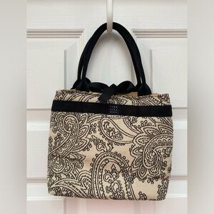 Lisa Lill Studio Black and Tan Paisley Bag (reversible!)